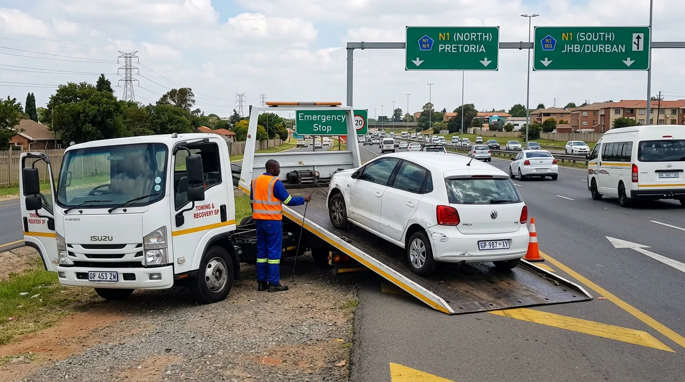 Battery jumpstart being performed on a car in a parking area